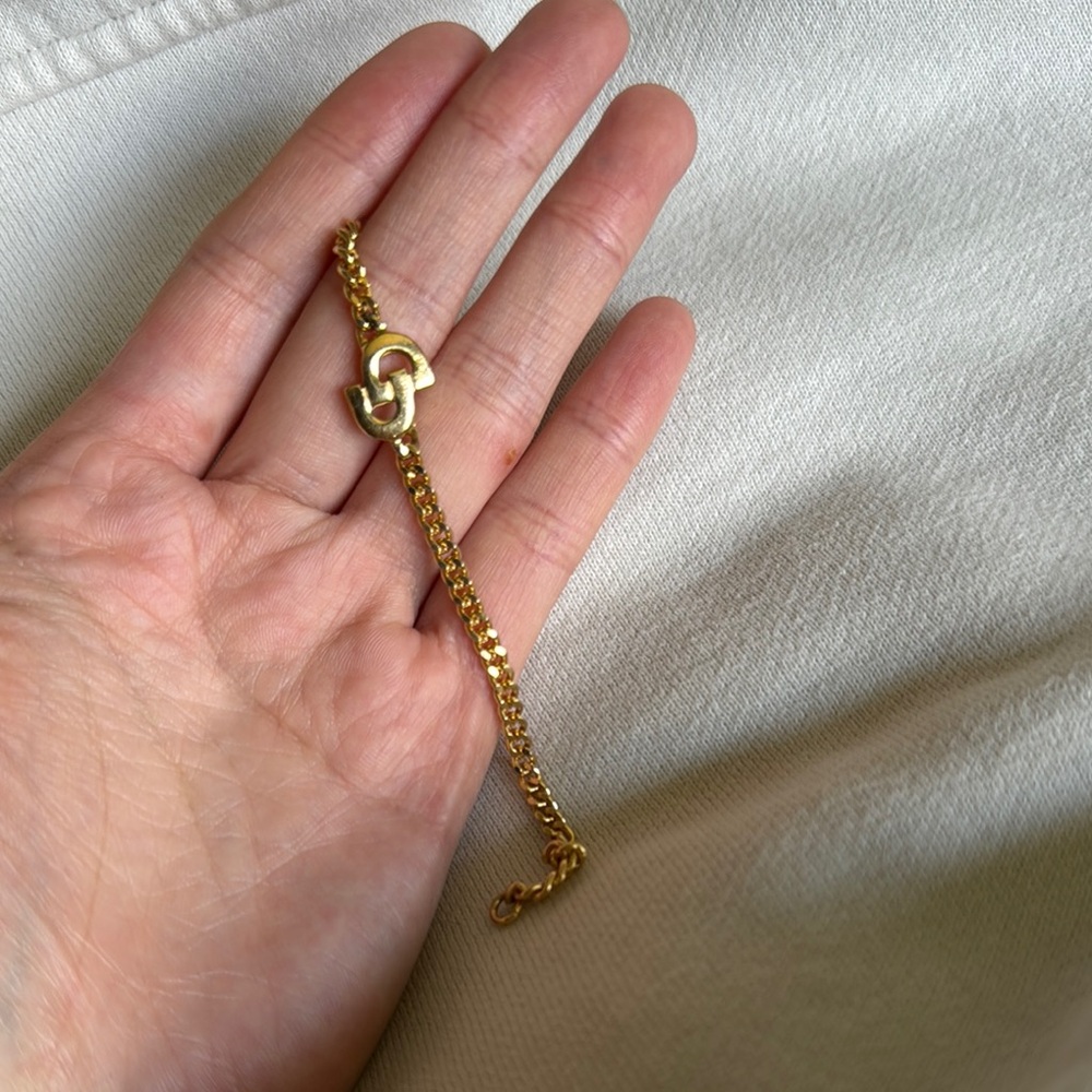 Dior Gold Elegant Curb Chain Bracelet